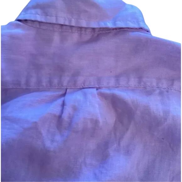 Janie and Jack Size 4 Lavender Linen Button Down Dress Shirt - Picture 7 of 10